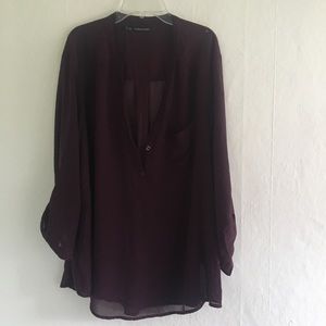 Maroon sheer shirt